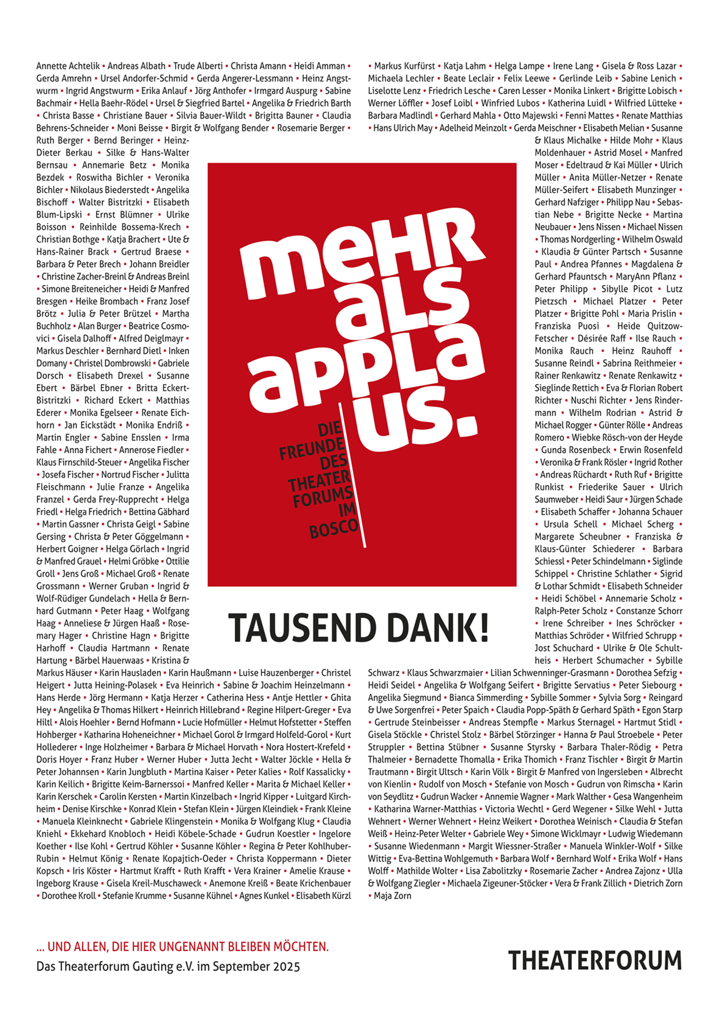 Dankestafel des Freundeskreises